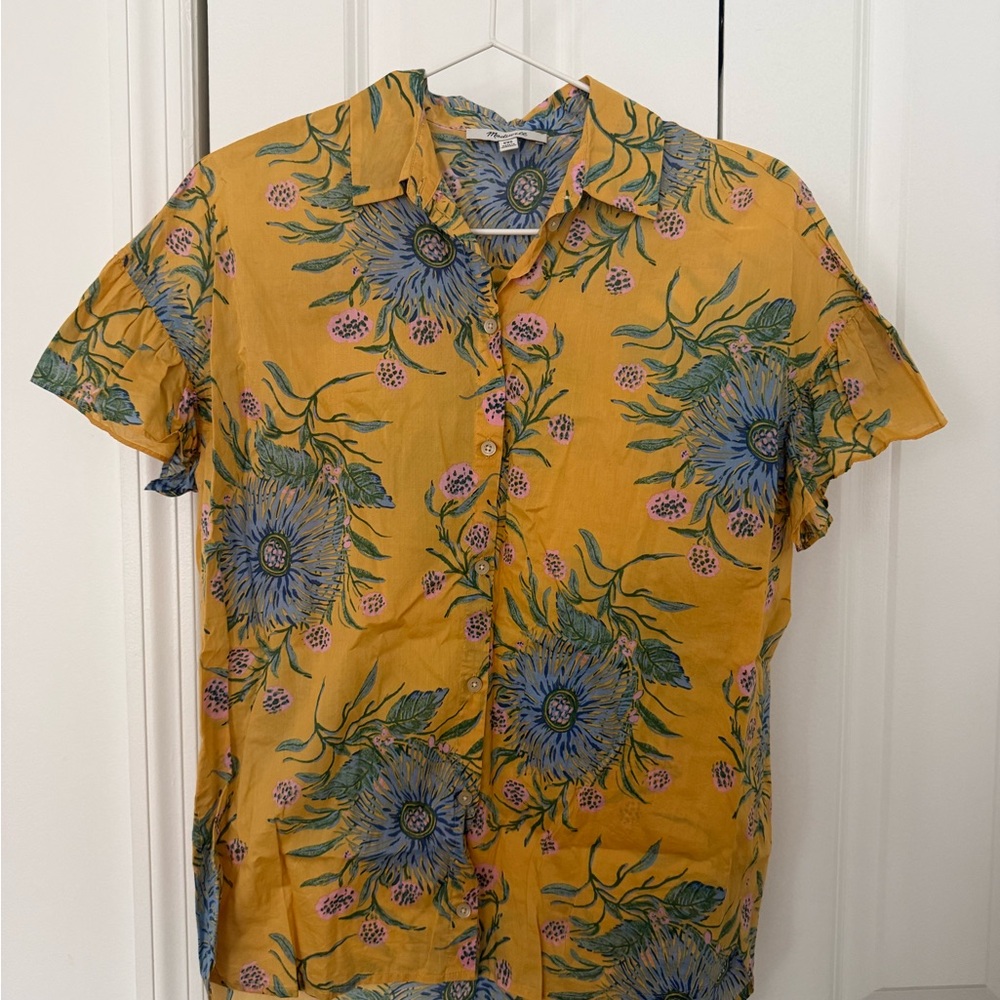 Madewell floral button down top
